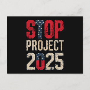 Stop Project 2025 Trump Biden Vintage Postcard