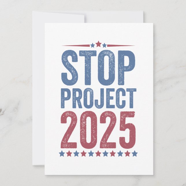Stop Project 2025 Trump Harris American Patroitic Thank You Card (Front)