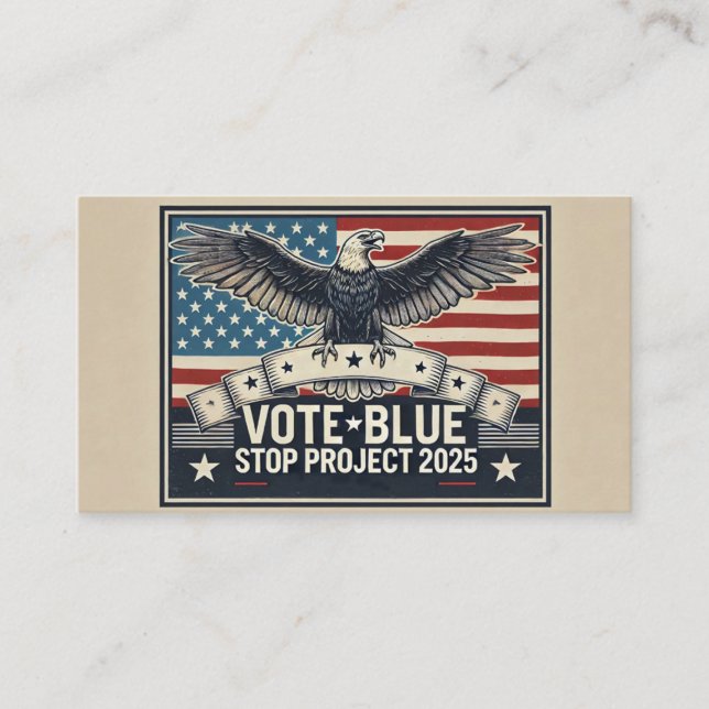 Stop Project 2025 - Vote Blue Business Card (Front)