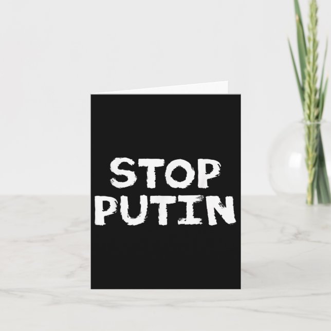 Stop Putin Anti War Protest  Card (Front)