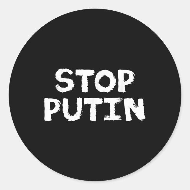 Stop Putin Anti War Protest  Classic Round Sticker (Front)