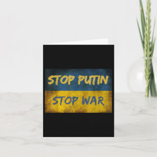 Stop Putin Stop War I Stand With Ukraine Ukrainian Card
