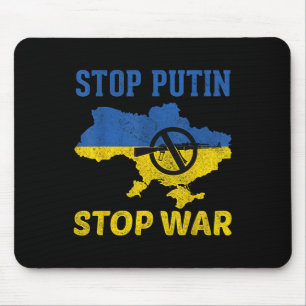 Stop Putin Stop War Stand With Ukraine Free Ukrain Mouse Mat