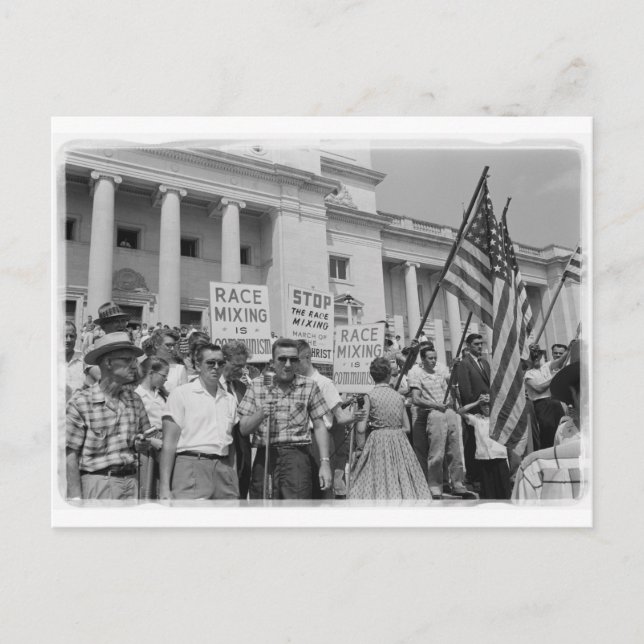 Stop Race Mixing Civil Rights Movement Protest Postcard (Front)