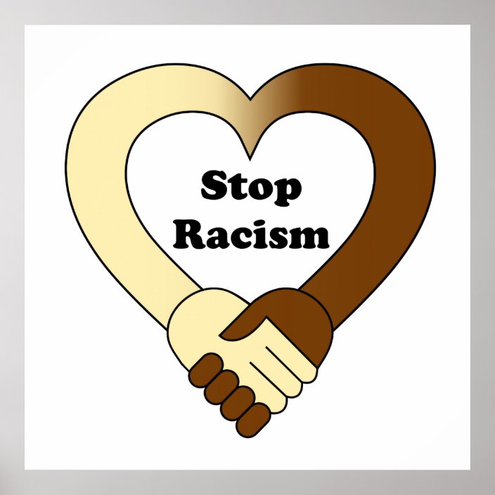 Stop racism poster Zazzle.co.uk