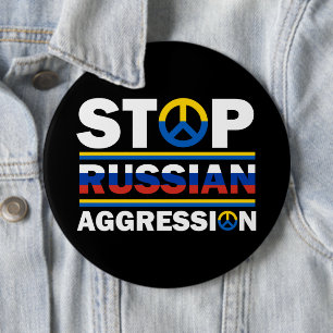 Stop Russian Aggression/Ukraine 6 Cm Round Badge