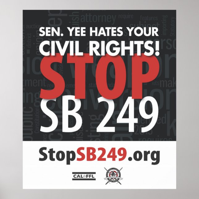 Stop SB249 Yard Sign (Front)