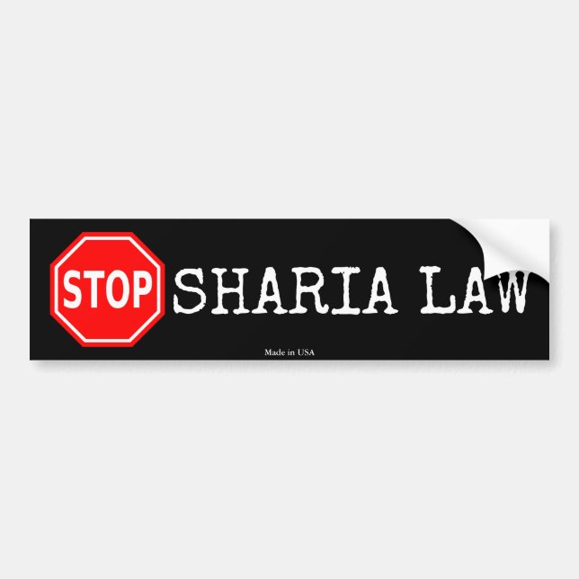 Stop Sharia Law Bumper Sticker (Front)