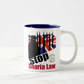 STOP SHARIA UK Two-Tone COFFEE MUG