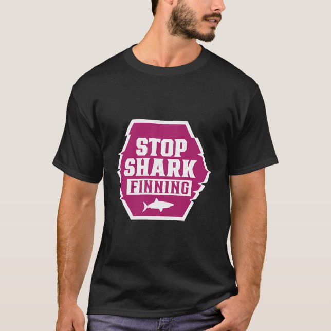 Stop Shark Finning Sharks Fins Anti T-Shirt (Front)