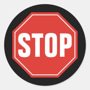 STOP Sign Classic Round Sticker