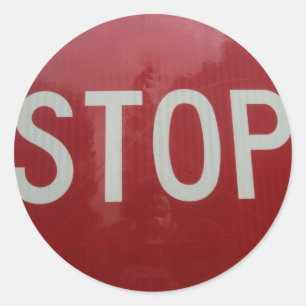Stop Sign Classic Round Sticker