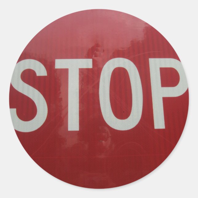 Stop Sign Classic Round Sticker (Front)