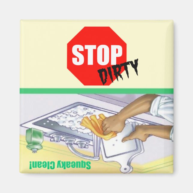 Stop Sign Clean Dirty Indicator Dishwasher Magnet (Front)