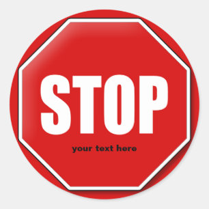 Stop Sign Custom Sml Sticker