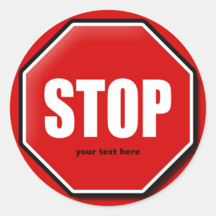 Stop Sign Custom Std Sticker