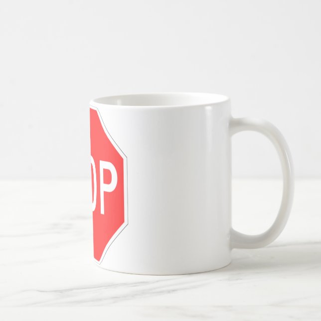 Stop Sign Customisable Coffee Mug (Right)