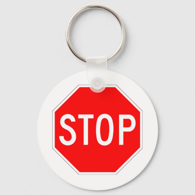 Stop Sign Customisable Key Ring (Front)