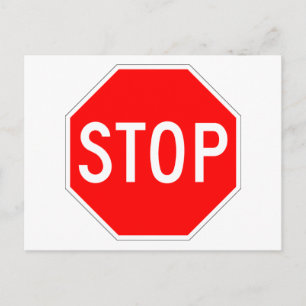 Stop Sign Customisable Postcard