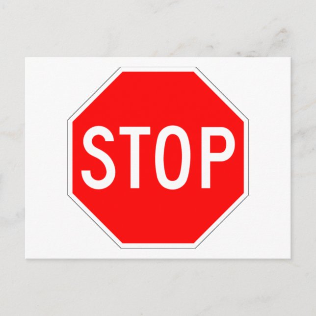 Stop Sign Customisable Postcard (Front)