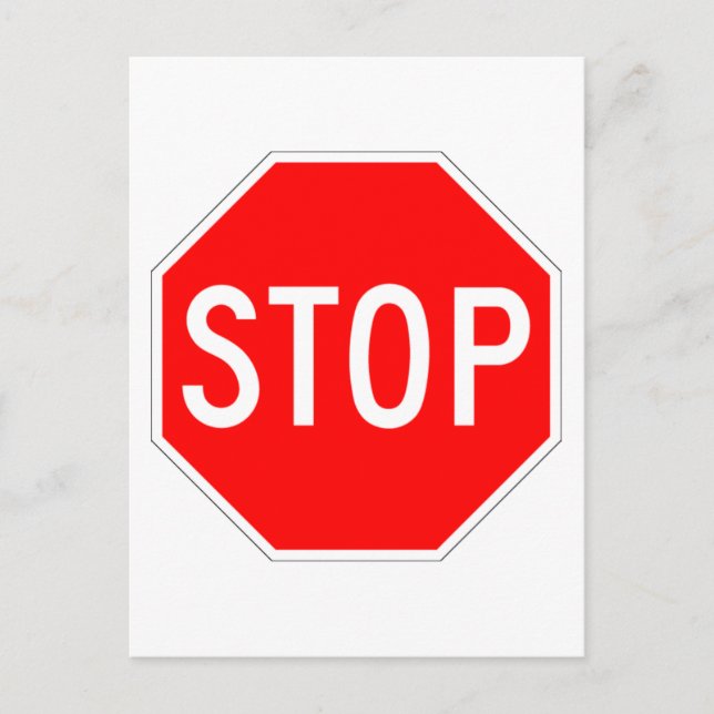 Stop Sign Customisable Postcard (Front)