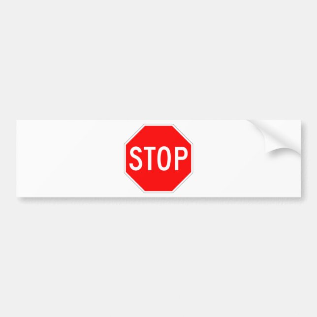 Stop Sign - Highway Hexagon Bumper Sticker (Front)