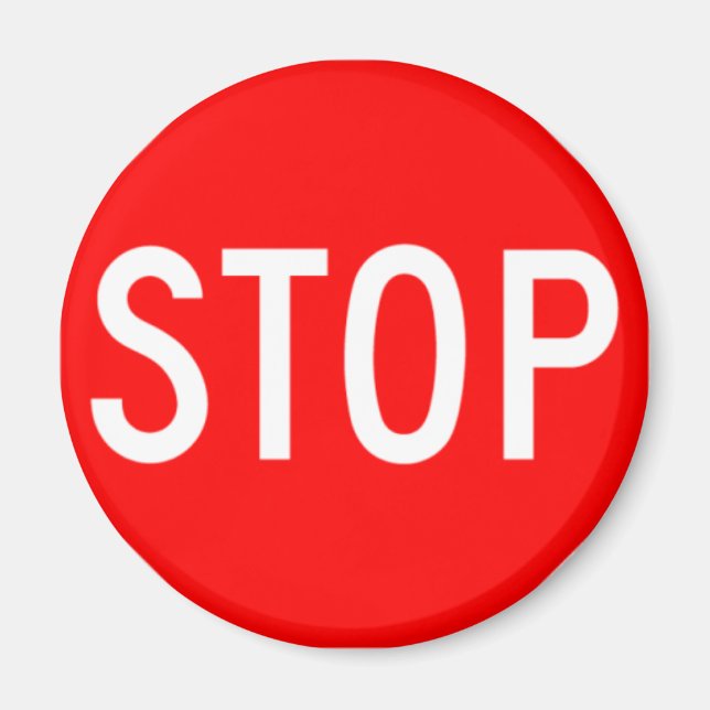 Stop Sign - Highway Hexagon Magnet (Front)