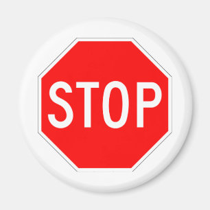 Stop Sign - Highway Hexagon Magnet