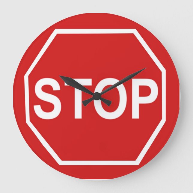 Stop Sign Large Clock (Front)