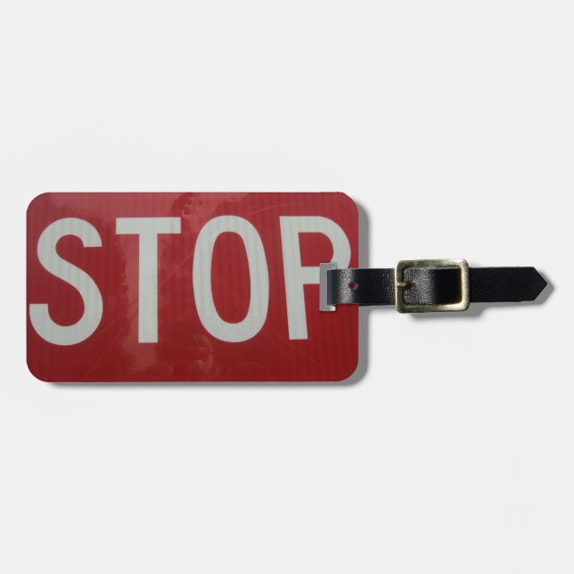 Stop Sign Luggage Tag (Front Horizontal)