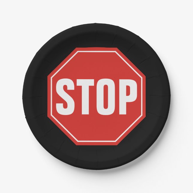 STOP Sign Paper Plate (Front)