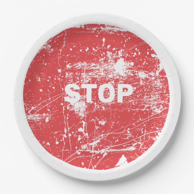 Stop sign paper plate (Front)