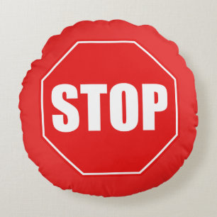 Stop Sign Round Cushion