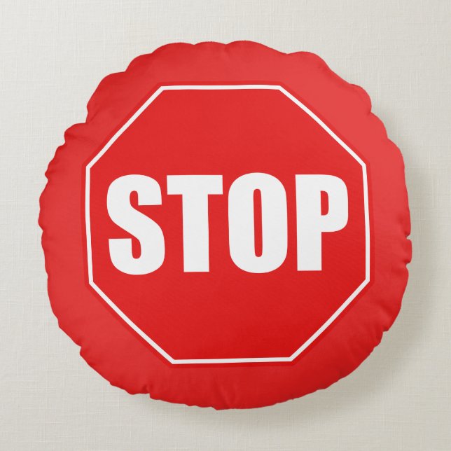 Stop Sign Round Cushion (Front)