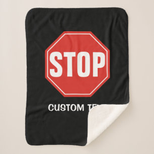STOP Sign Sherpa Blanket