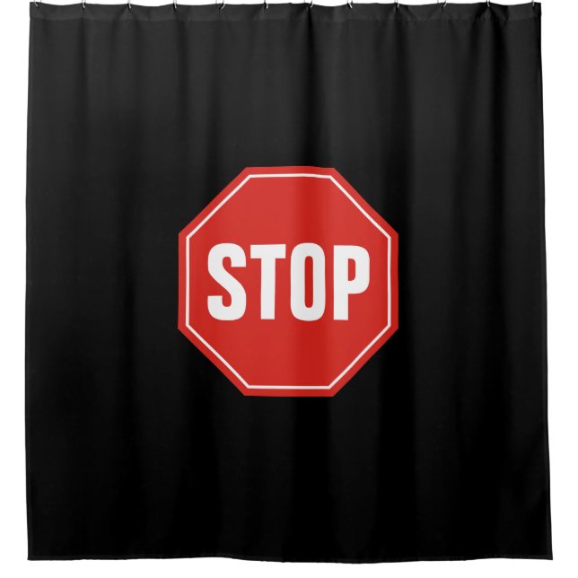 STOP Sign Shower Curtain (Front)