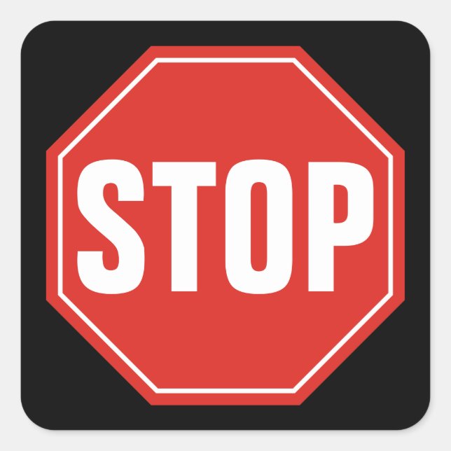 STOP Sign Square Sticker (Front)