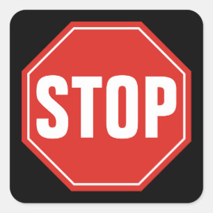STOP Sign Square Sticker
