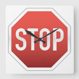 STOP sign Square Wall Clock