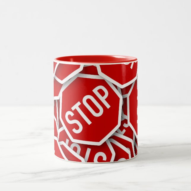 Stop Sign Two-Tone Coffee Mug (Center)