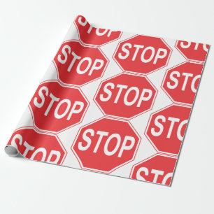 stop sign wrapping paper