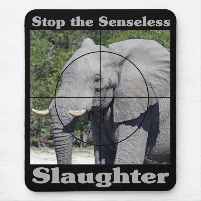 Stop Slaughter-Elephant Mouse Mat (Front)