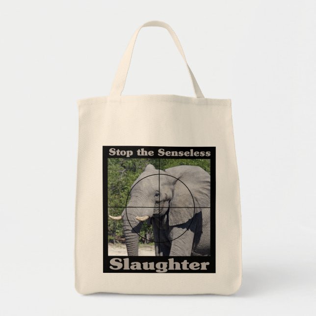 Stop Slaughter-Elephant Tote Bag (Front)