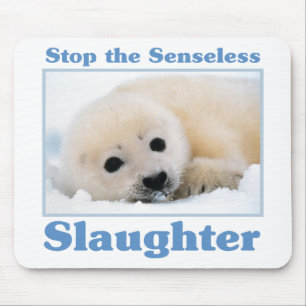Stop slaughter-seals mouse mat
