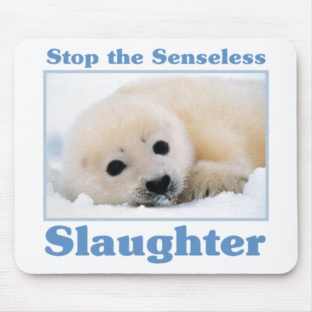 Stop slaughter-seals mouse mat (Front)