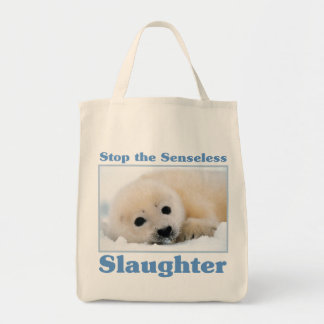 Stop slaughter-seals tote bag