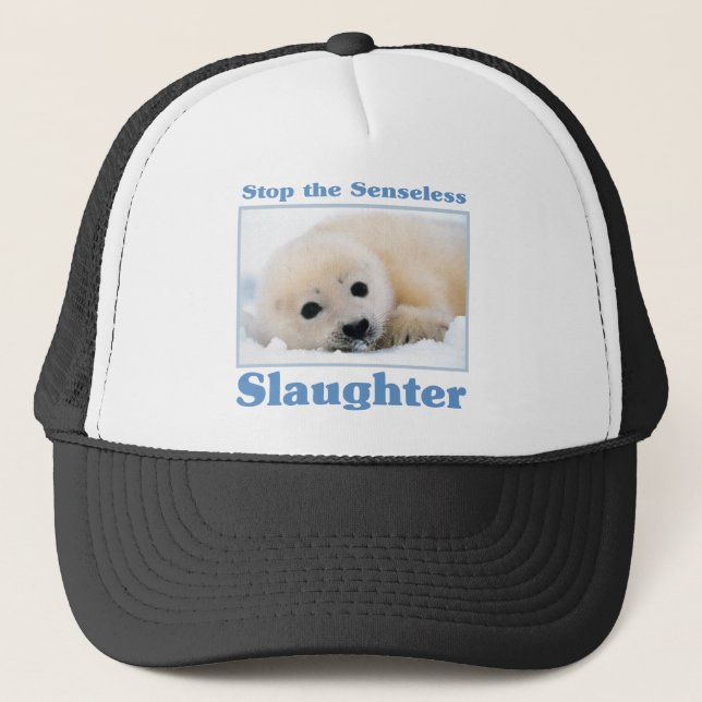 Stop slaughter-seals trucker hat (Front)
