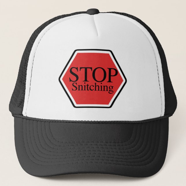 stop snitching trucker hat (Front)