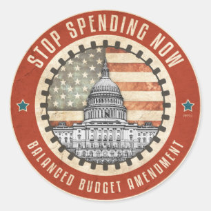 Stop Spending Now Classic Round Sticker