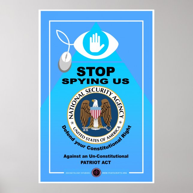 Stop Spying on Us Poster (Front)